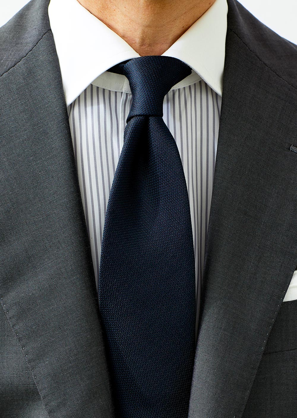 ネクタイ 無地 ダークネイビー Tie Station タイステーション