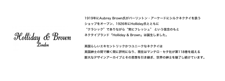 Hollyday & Brown (ホリデーアンドブラウン ネクタイ)